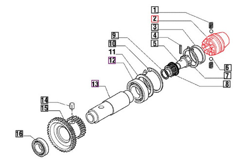 Mahindra PTO synchro clutch 006500677C1 beveled‑edge 127969 style for 4WD 00 Series 4500 5500 6000 and 6500 tractors, used in the I.P.T.O. inner gears and shaft to synchronize and smooth PTO engagement.