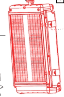Mahindra radiator assembly 006005541B92 E006003176B91 for the engine cooling system on 25 Series 5525 and 6025 2WD T2 and 3825, 4025, 4525 2WD and 4025 4WD T4 tractors, OEM‑style aluminum radiator designed to maintain proper engine temperature.