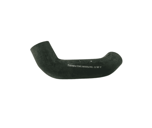Mahindra engine air intake hose 005555174R1 shown as a molded black rubber hose used between the air cleaner and intake manifold, replacing 005553614R1 and 000020690E05 on Mahindra 3325, 3525, 3505, E350, C4005, 4505, 5005, 475 DI, 575 DI, 4500, 5500, 6000, 6500, 5530, 6030 and 6530 tractor air intake systems.
​