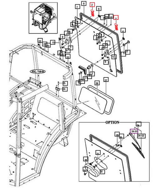 Mahindra cab window hinge 14527042301 shown as a compact black metal M6 hinge that bolts to the cab frame and clamps to the front or rear glass on 10 Series, 2500/2600 Series and eMax/eMax L cab tractors, allowing the window to swing open and closed.