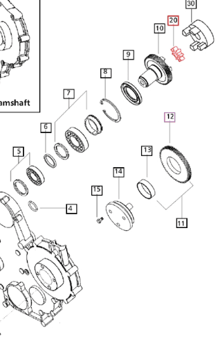 Mahindra spider hydraulic pump 006000598F1, front cover/tandem style hydraulic pump used on Mahindra 10, 20, 25, 30, 60, 2500, 2600, 4500, 5500, 7000, 9000, and mPower 75/85 Series tractors to provide hydraulic pressure for steering, loader, remotes, and 3-point hitch functions.