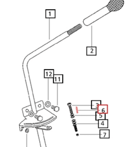 Mahindra governor control spring 003047323R1 for hand throttle and accelerator linkages on numerous Mahindra tractor models, small tension spring that helps return the governor linkage and stabilize engine speed.