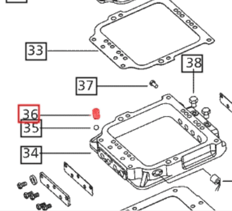 Mahindra transmission shift cover spring 006502304R1 gear shifter poppet spring used under the transmission top cover on many Mahindra tractors to detent the shift rails and help keep the transmission, shuttle and range levers positively in gear.