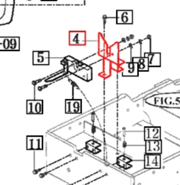 STAY  PLATE FOR HOOD ON 5010 MAHINDRA TRACTOR (13206014200GB)