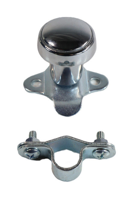 Aluminum steering wheel spinner knob WSD110 on tractor steering wheel, sealed bearings, off-road use