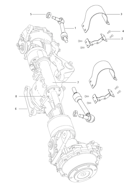 Mahindra tie rod ball joint and connecting assembly E007603354D92 for front axle steering linkage on 3540, 3550, 3640, 3650, 4025, 4035, 4540, 4550 and 5035 tractors – OEM Mahindra steering part from Bill’s Tractor & Equipment