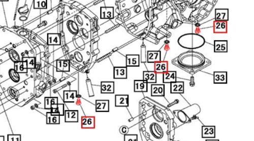 Mahindra HST transmission and front axle oil plug 10250808000 for 15 16 Max Max XL 1500 and 1600 Series tractors, hex-head threaded plug used as a drain and fill point for transmission and front axle MFD oil.