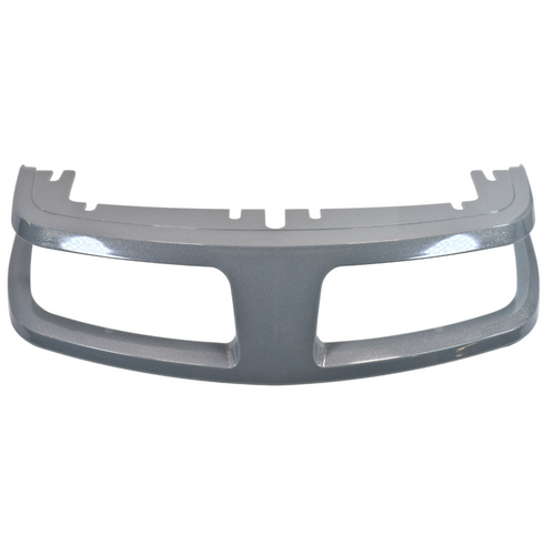 Mahindra upper grill 10462613000 shown as a painted front hood grill panel with horizontal openings used on Mahindra 2415 and 2516 compact tractors to cover and protect the radiator area.