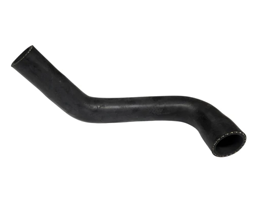 Mahindra upper radiator hose 19450616000 for 3016 1526 and 1626 compact tractors, molded rubber coolant hose connecting the engine outlet to the radiator inlet to circulate coolant through the engine cooling system.