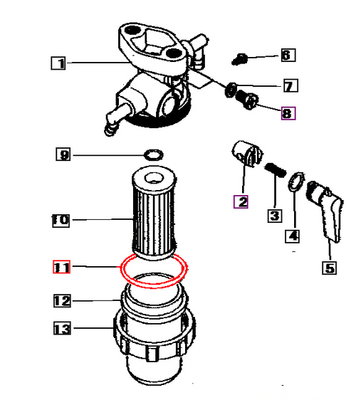Mahindra large fuel filter O-ring F28 MM404878 for 1815 1816 2015 2216 2415 2615 2816 3015 tractor fuel filter and overhaul gasket kits.