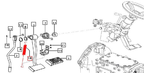 Mahindra return spring 000032715B12 shown as a medium‑length coil tension spring with hooked ends used to pull the brake or clutch pedal and linkage back to the rest position on various Mahindra 00, 25, 30, 35, 3500, 3600, 4500, 5500, 6000 and 7000 Series tractors.