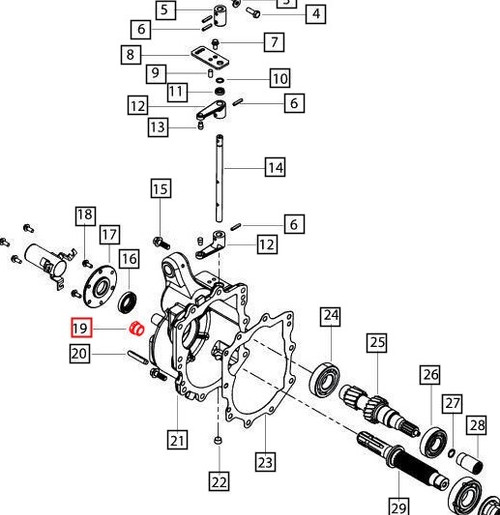 Mahindra sight gauge oil level indicator 006512689U91 for 6065 6075 7085 7095 tractor PTO housing and transmission oil level window.
