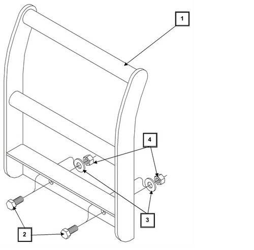 Mahindra ML105 loader grill guard kit KMW15902045 for 2516 HST and 4WD compact tractors protecting the front grille and hood in loader operation.