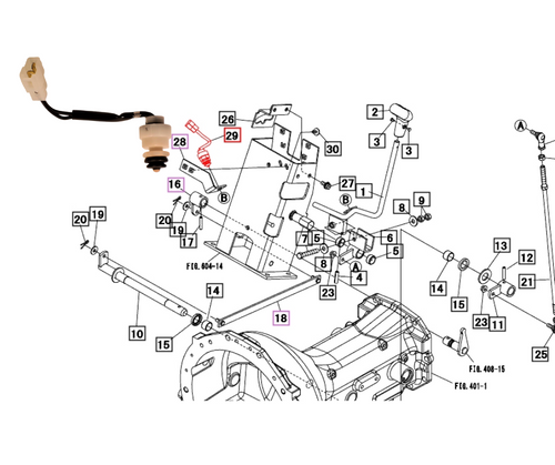 Mahindra shuttle shift safety switch 35720952000 threaded electrical neutral safety switch for 3215 3316 1533 1538 1635 and 1640 gear tractor transmission control housing.