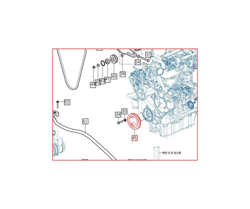 Mahindra A/C pulley 12396000010GB for 2538 HST cab, 2545 gear cab, 2638 HST cab, and 2645 gear cab tractors, OEM pulley in the heater and air‑con group that drives the air‑conditioning belt.