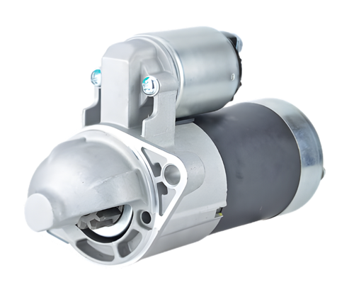 Mahindra aftermarket replacement starter 410-40035 for OEM E576063011 / E5760-63011 on eMax 22 and 25 Gear, HST and Steel models, 12‑volt starter motor mounted at the flywheel housing to crank the diesel engine.