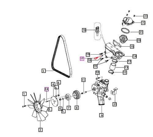 Mahindra coolant temperature sensor 007704427B91 shown as a threaded brass Pricol sender that screws into the engine coolant passage on 4540/4550/4565, 5555/5570 and mPower 75/85 tractors to relay engine temperature to the instrument panel gauge.