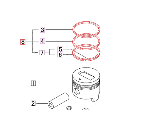 Mahindra Standard Piston Ring Set MM437295 MM433921 Priced And Sold As Qty 1 For S3L2 3 Cylinder Engines On 2415 1626 Max 25 Xl And Max 26Xlt Tractors Three Sets Needed Per Engine.