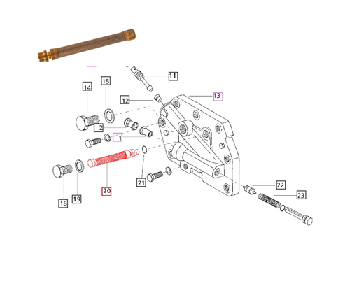 Mahindra Hydraulic Orifice Assembly 003047294R95 For Control Valve Cylinder Head Circuits On 05 25 30 4500 5500 6000 And 7000 Series Utility Tractor Hydraulic Systems.