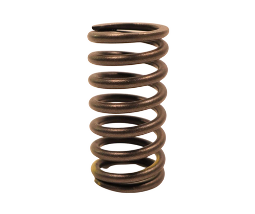 Mahindra valve spring 005557570R1 stiffened engine valve spring used in cylinder head and valve train assemblies on multiple Mahindra tractor series to return intake and exhaust valves and maintain correct valve timing and sealing.
​