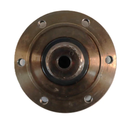 Mahindra front axle spindle single bolt E006504587D2 replaces E006504587D1 and fits 25, 35, 3500, 3600 and 4500 Series 4WD tractors including 4025, 3535, 4035, 4535, 5035, 3540, 3550, 4540 and 4550 front axle RH and LH hub positions.