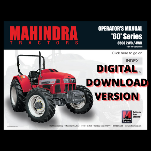 OPERATOR'S MANUAL FOR 8560 2WD AND 4WD (DIGITAL VERSION)