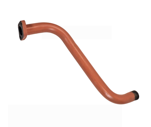 Mahindra hydraulic suction pipe E007201785C1 for 4530 5530 6030 6530 5545 5555 5565 and 5570 tractors, formed steel tube that carries oil from the hydraulic suction strainer to the hydraulic filter and pump inlet to maintain proper oil flow and filtration.