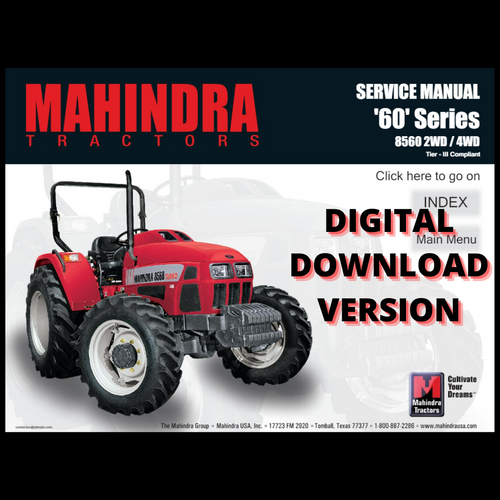 SERVICE MANUAL FOR 8560 2WD AND 4WD  **DIGITAL VERSION**