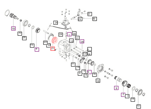 Mahindra 42 mm double cone transmission synchro pack 006501347C91 for forward‑reverse housing on 4WD 4530, 5530, 6030, 6530, and 5545 Synchro tractors.
