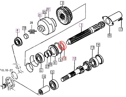 Mahindra PTO shaft oil seal V7441355510 for 10 Series 2810 4WD Gear old sheet metal tractor rear PTO housing.