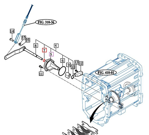 Mahindra parking brake oil seal V7441203007 for mForce 105, mForce 105XL, and 9000 Series 9110 9125 cab tractor transmissions.