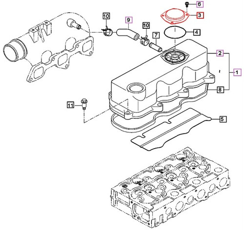 Mahindra top valve cover E651014532 for 10 Series 2310 2810 3510 4010 4110 4510 5010 6010 6110 tractor cylinder head.