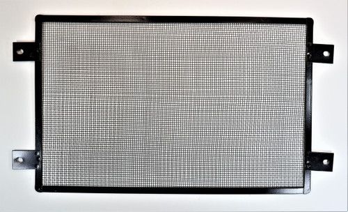 Mahindra radiator trash guard screen E006007575F1 for 25, 30, 45, 55, 60, 70, 80, mPower, and 4565 Series tractor radiator and intercooler assemblies.
