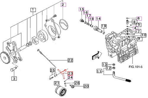 Mahindra engine oil level guide dipstick 31B42-01600 31B4201600 for 15 Series 2015 2615 and 16 Series 2216 2816 tractor engines.
