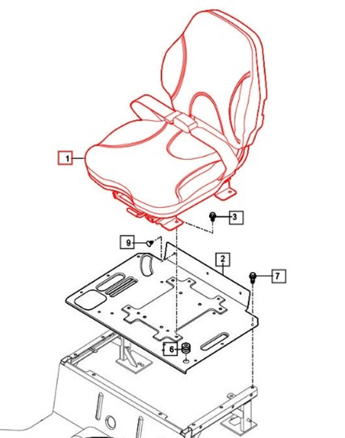 SEAT FOR 2538|2545|2638|2655 MAHINDRA TRACTOR (12386112000)