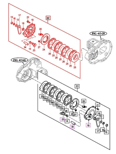 Mahindra right hand brake assembly 16703102101 for 10 Series 4010 and 2500 Series 2540 Gear tractor rear brake system.