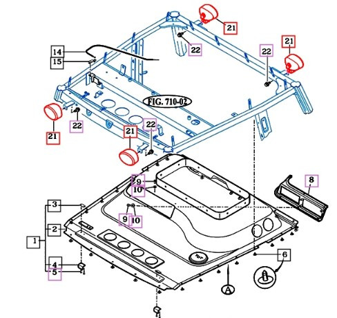 Mahindra cab work light 19027025901 lamp assembly for mForce 105, mForce105XL, 2500, 2600, 9000 Series, and eMax 20S cab tractors, OEM working lamp used on cabin interior and fender cover positions to illuminate work areas.