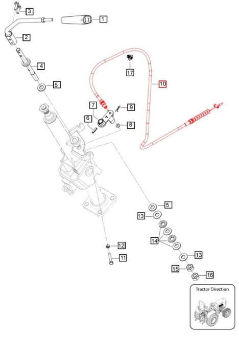 Mahindra hand accelerator throttle cable 007639136V1 for 5100 Series 5145 5155 4WD tractor dash hand throttle control.