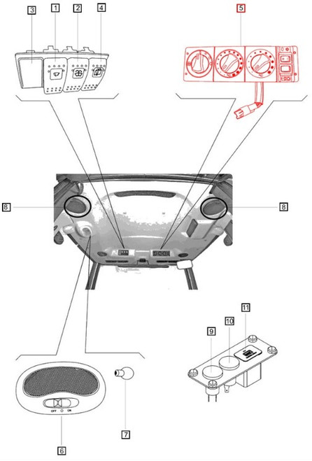 Mahindra E007517550D91 cab HVAC control panel assembly for 7060 8560 6065 6075 7095 8090 8100 mPower 75P 85P tractors