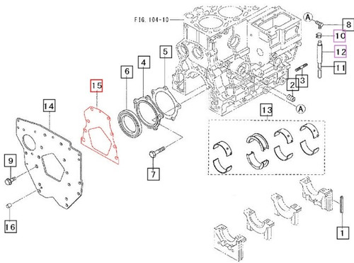 Mahindra rear crankcase gasket 31A07-02401 31A0702401 for Max 22 24 25 26 28 1526 1626 2015 2216 2415 2516 2615 2816 3016 tractor Mitsubishi engine rear plate.