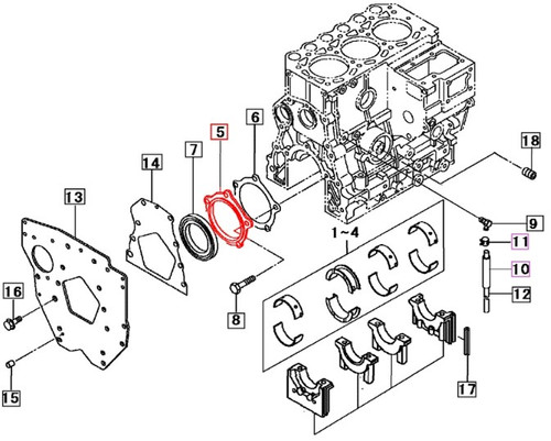Mahindra front oil seal retainer 31N0701400 31A0711601 using gasket 31A0711701 for Max 22 24 25 26 28 1526 1626 2015 2216 2415 2516 2615 2816 3016 tractor Mitsubishi engine front cover.