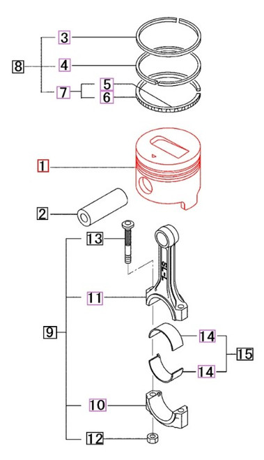 Mahindra piston 31N17-03400 (31N1703400) is a replacement piston used in the main moving parts section of the engine on 1500 Series 1526 Gear 4WD T4 and 1526 HST 4WD T4 tractors. The same piston is specified in the piston and connecting rod groups for 1600 Series 1626 Gear and 1626 HST tractors, including their refresh S3L2‑W415RH engine versions, and for Max XL Series Max 25 XL HST, Max 26XLT Gear and Max 26XLT HST models with S3L2‑W413RH engines.