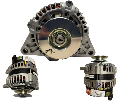 Mahindra 90 amp alternator E007701757B91, a Lucas‑style high‑output alternator that charges the battery and powers electrical systems on selected 1500, 1600, 2500, 2600, 3500 and 3600 Series T4 tractors.