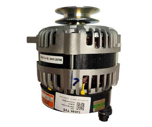 Mahindra 90 amp alternator E007701757B91, a Lucas‑style high‑output alternator that charges the battery and powers electrical systems on selected 1500, 1600, 2500, 2600, 3500 and 3600 Series T4 tractors.