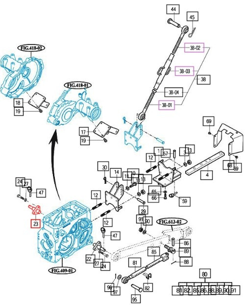 Mahindra Right Hand 3-Point Bracket 15685252801DG for Lower Lift Arms - Fits 10, 2500, and 2600 Series Tractors