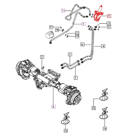 Mahindra HSU steering unit E007206333B91 shown as a Series 5 hydrostatic steering valve and column assembly that mounts under the dash on 4025, 4540, 4550, 3540/3550 and 3640/3650 cab tractors to control front axle steering via hydraulic lines instead of mechanical linkages.