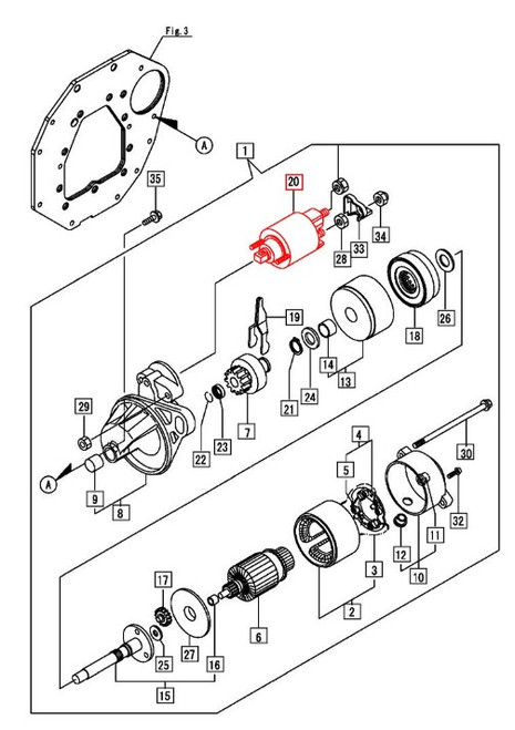 STARTER SOLENOID FOR EMAX 20S MAHINDRA TRACTOR (X2534000090)