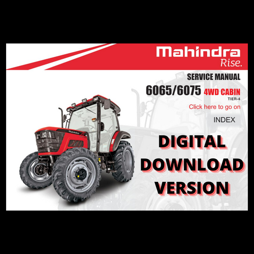 DIGITAL SERVICE MANUAL FOR 6065 AND 6075 CAB VERSION 4WD***DIGITAL DOWNLOAD***