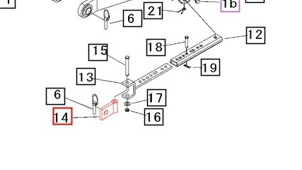 Mahindra stabilizer joint 19693024000 for 2815 3215 1526 1533 and 1538 tractors, compact pivot joint that pins between the 3‑point hitch stabilizer bar and the tractor bracket or lift arm to allow controlled movement while limiting sway of mounted implements.