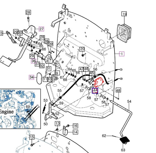 Mahindra actuator assembly 15536300020 for accelerator and clutch pedal controls on 5010 6010 2555 2655 2660 2670 tractors, genuine OEM 10 2500 and 2600 Series actuator unit.